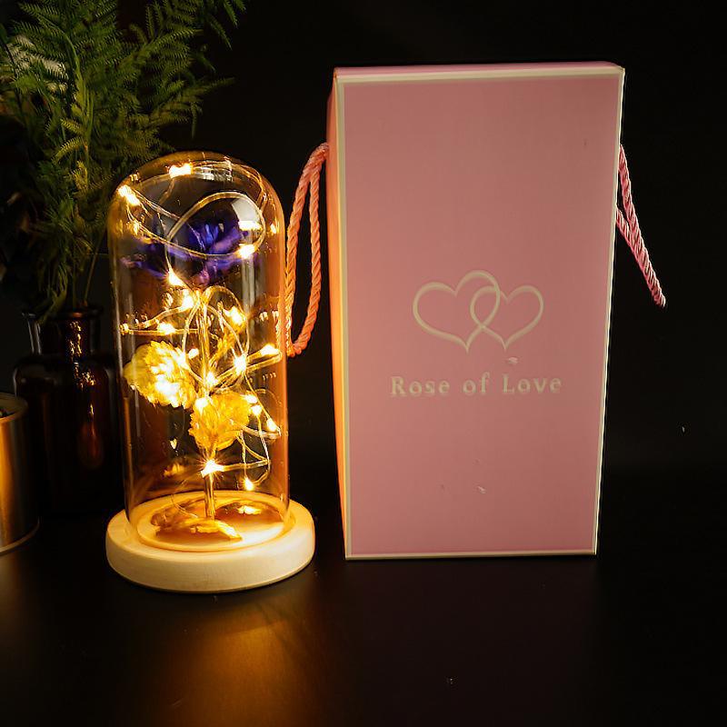 Midnight rose in its dome with the included gift box