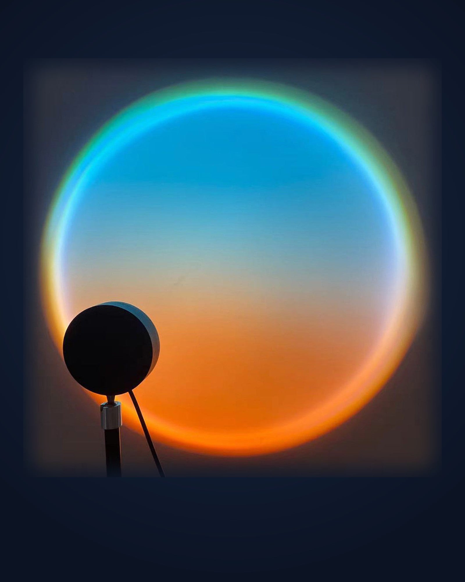 Le Soleil sunset lamp projecting a golden circle