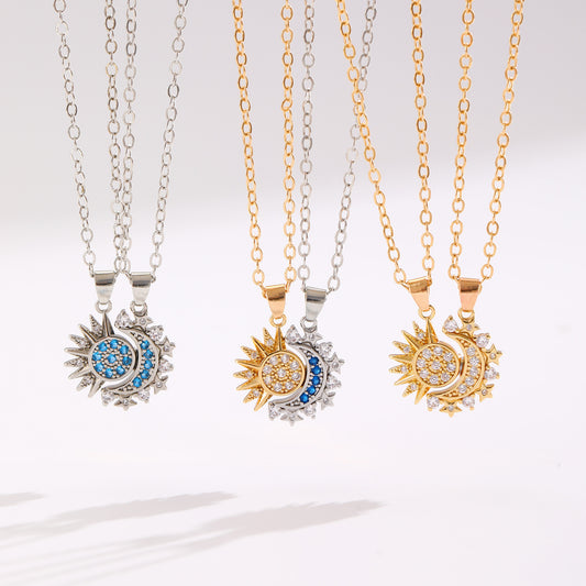 All three Éclipse variants: gold, silver and two-tone pendant pairs